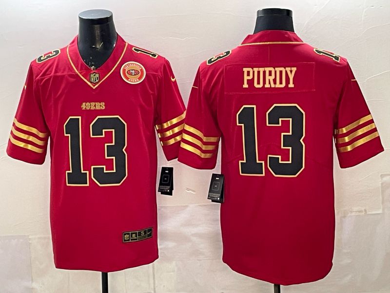Men San Francisco 49ers #13 Purdy Red gold 2026 Nike Limited NFL Jersey style 111